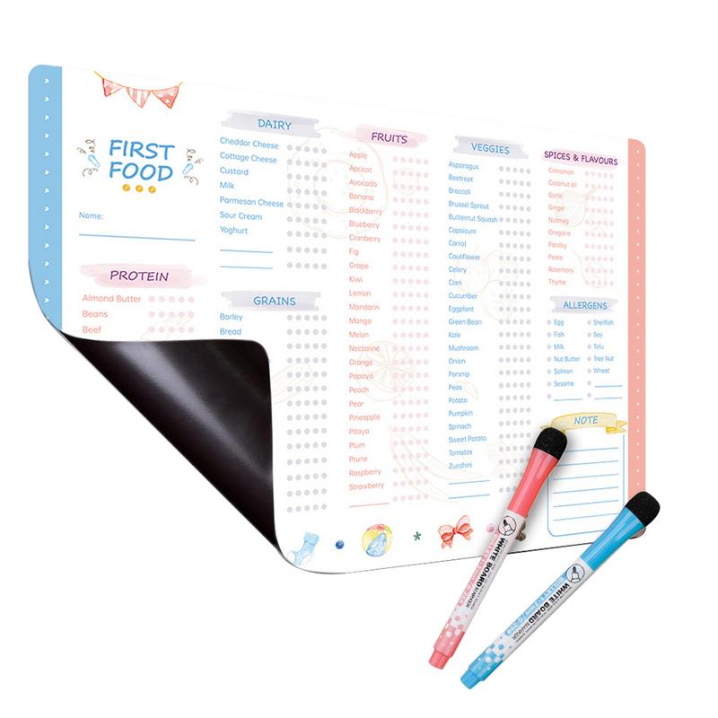 Baby Food Checklist - Reutilizável primeiro Food Tracker para o
