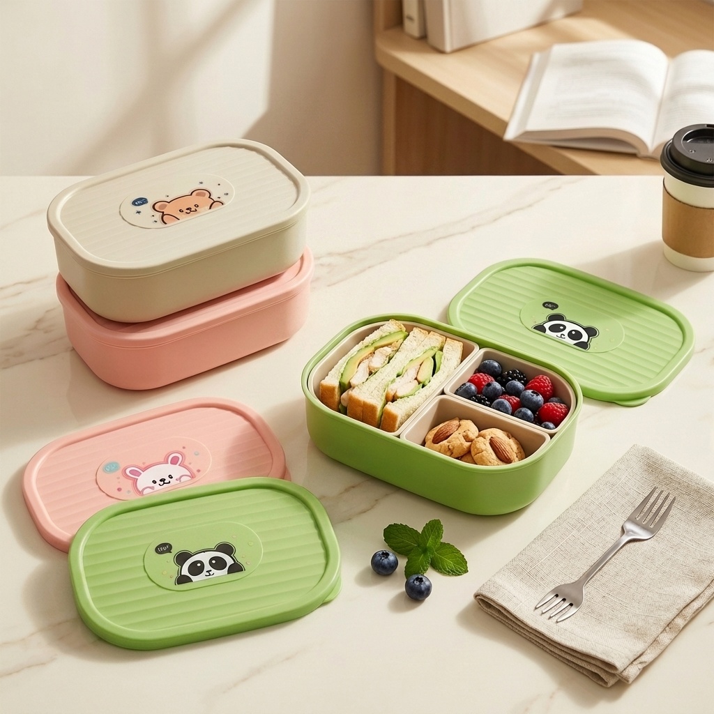 Baby Food Fruits - Lancheira Plástica Dividida Fofa para Crianças
