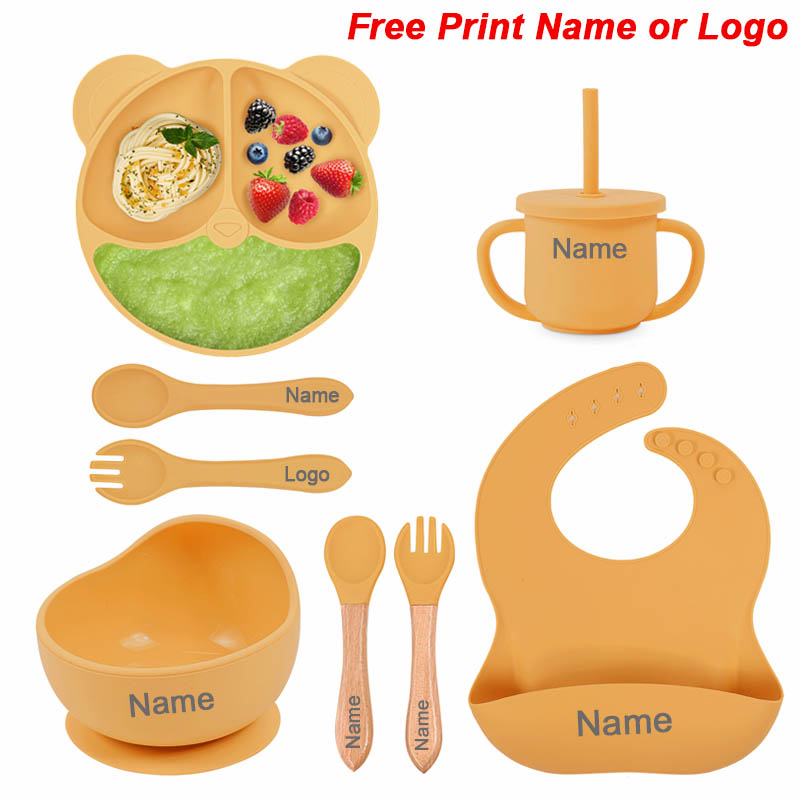 Baby Food Dinner - Conjunto de alimentação de silicone para
