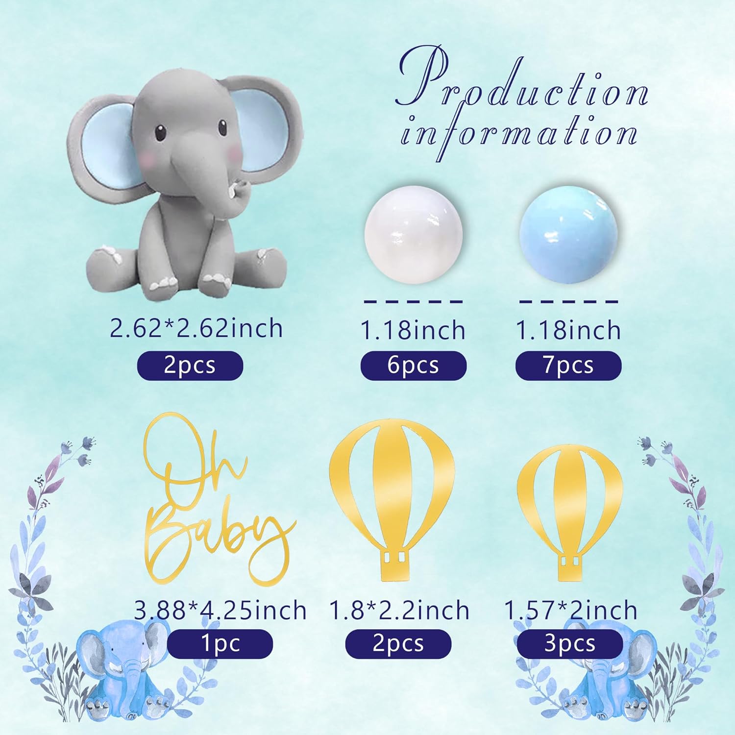 Decoração de bolo de elefante, - Baby Food Flavors avaliação e preço