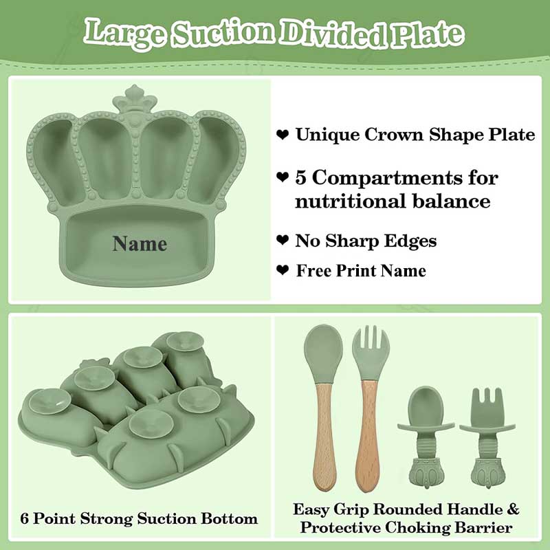 Louça de silicone com nome per - Baby Food Dinner avaliação e preço