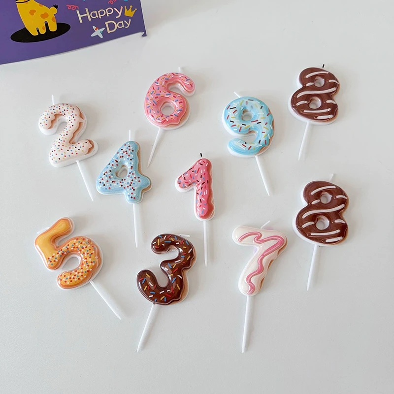 Doce donut número vela 0-9 núm - Baby Food Plan avaliação e preço