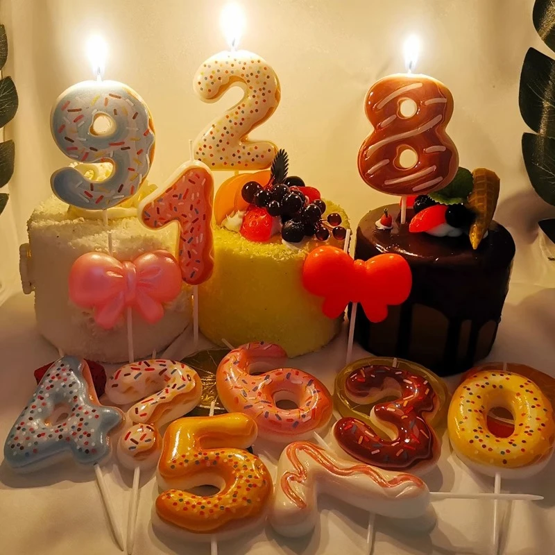 Doce donut número vela 0-9 núm - Baby Food Plan avaliação e preço